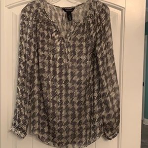 White House Black Market Houndstooth Blouse